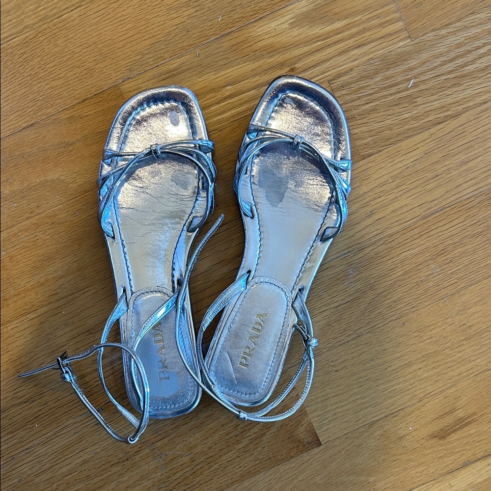 Prada Silver Sandal - size 37.5